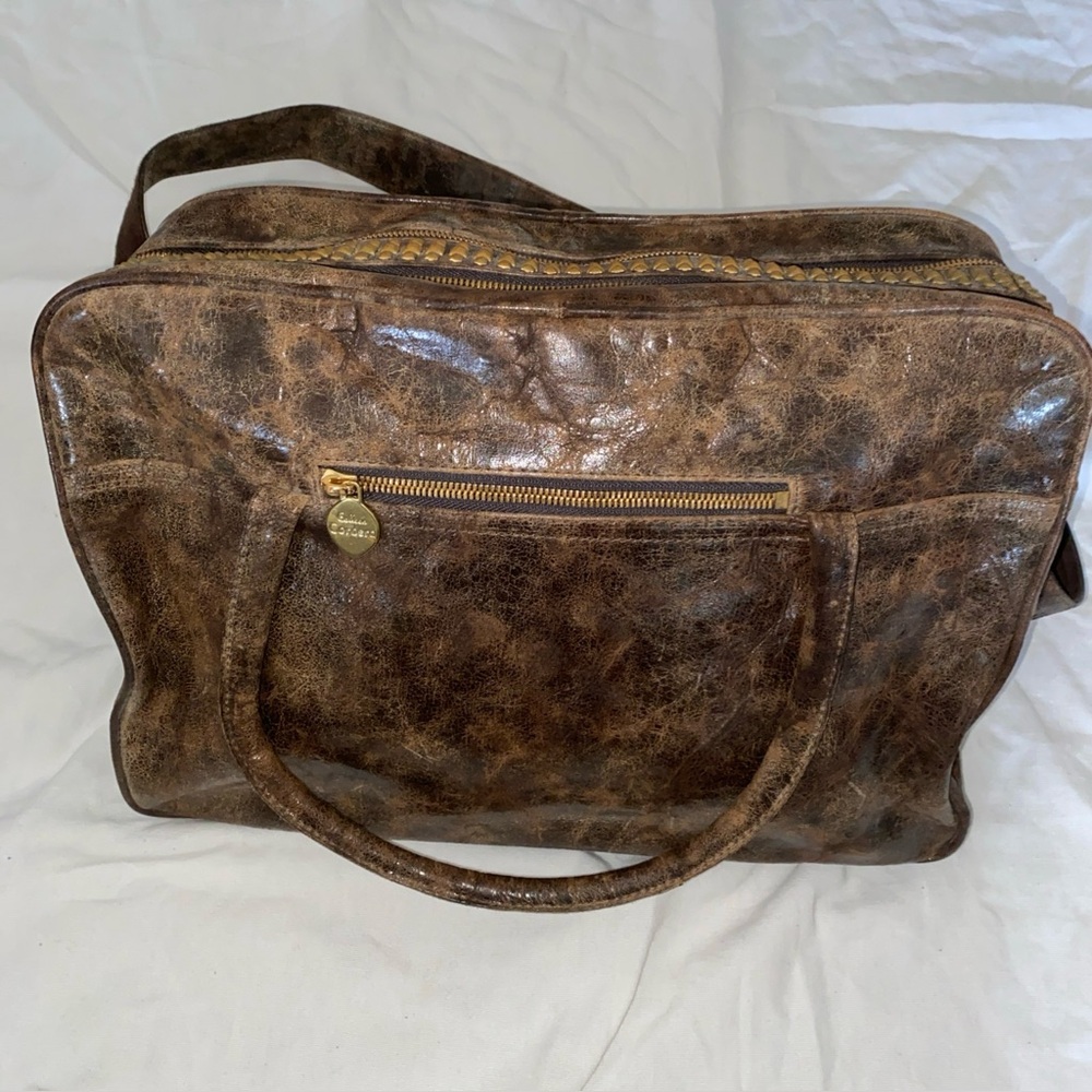 Calleen Cordero Leather Convertible Crossbody Satchel  Bag With Studs New